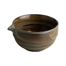 Matcha Çayı Kasesi Chawan Desenli Açık Gri