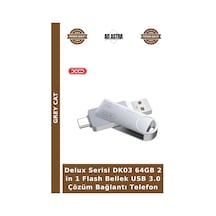 Delux Serisi Dk03 64gb 2 İn 1 Flash Bellek Usb 3.0 Çözüm Bağlantı Telefon