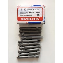 İzeltaş T30 Tork Bits Uç 50 Mm Buldex Vida Sıkma Ucu 10 Adet