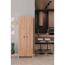 150 Cm 2 Kapaklı 5 Raflı Çok Amaçlı Mutfak Dolabı Kiler Düzenleyici Organizer Ve Erzak Dolabı Atlantik Çam