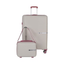 Mçs Polipropilen 2li Valiz Seti Büyük & Makyaj V374 S24sy1000076-set 00434 Kemik/koyu Pudra Kemik - Koyu Pudra