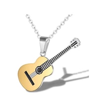 Paslanmaz Çelik Gold Gitar Kolye 316l Unisex
