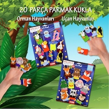 2 Set - 20 Parça Tox Orman ve Uçan Hayvanlar Parmak Kukla T218 T2