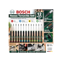 Hassas Tornavida Seti 12 Parça İnce Uçlu, Ergonomik Saplı, Elektronik Ve Küçük Vida Tamir Tornavida Takımı - 934464026