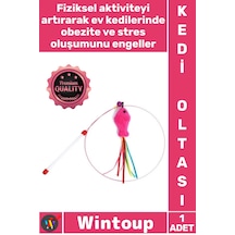 Kedioltası İnteraktif Eğlenceli Dayanıklı Avcılık İçgüdüsel Egzersiz Balıklı Kedi Oyun Oltası 90 Cm