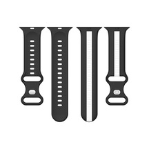 Sones Kelebek Tokalı İki Renkli Silikon  Saat Kordonu iOS Uyumlu  Watch Serisi 8-7 45mm / Se 2-6-se-5-4 44mm / 3-2-1 42mm