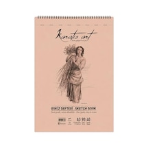 A3 Eskiz Defteri, 90 G/m² İnce Grenli Kağıt, 40 Yaprak Spiralli Sketchbook, Kurşun Kalem, Kömür Ve Pastel Çizimler İçin Uygun, Kolay Silinebilir, Perforeli Sayfalar, Profesyonel Ve Öğrenci Kullanımı İ