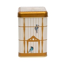 Bird Cage Desenli Kare Metal Saklama Kabı 10.5 x 10.5 x 16 CM 1.7 L Çok Renkli