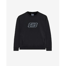 Skechers B Essential Crew Neck Sweatshirt Büyük Erkek Çocuk Siyah Sweatshirt Sk232065-001 Siyah