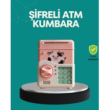 Pembe Atm Kasa Görünümlü Elektronik Şifreli Çocuk Kumbarası Mh-hs3533-8748