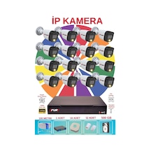 Fury 16 Lı Ip Güvenlik Kamera Seti Sesli 4mp Gece Renkli Su Geçirmez 5515s 500gb