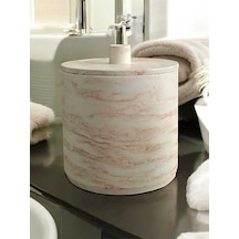 Bej Mermer Desen Beton Banyo Ve Mutfak Çöp Kovası ,4 Litre,aksesuar,dekorasyon Gri