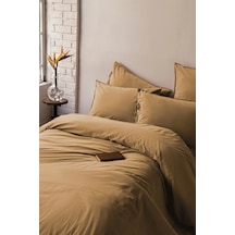 Savanna Mustard Yıkanmış %100 Pamuk Poplin Nevresim Takımı King