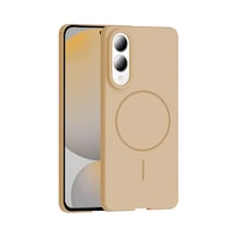 Galaxy Uyumlu S25 Edge Kılıf İnce Magsafe Kamera Yükseltili Yumuşak Silikon Pazarplus Desert Titanyum
