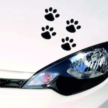Kedi Pati İzi Oto Sticker Siyah 8 Adet 15 15 Cm