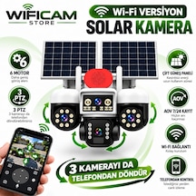 3 Kameralı 6 Motorlu Wifi Solar Kamera 3 Kamerada Telefondan Dönebilir