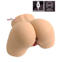 Erofoni 32 Cm Büyük Boy 5.5 Kg Usb Şarjlı Realistik 2 İşlevli Titreşimli Yapay Suni Vajina Anüs Kalça Mastürbatör
