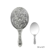 925 Ayar Gümüş Gül Desenli El Aynası Renkli 925 Ayar Gümüş Gül Desenli El Aynası Renkli