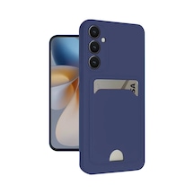 Newface Samsung Uyumlu,  Galaxy S24 Fe Kılıf Kelvin Kartvizitli Silikon - Lacivert