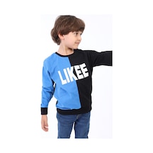 Toontoy Kids Toontoy Erkek Çocuk İki Renkli Baskılı Sweatshirt Saks