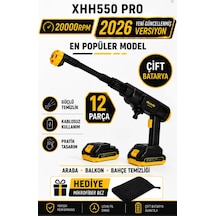 Geseus Çift Akülü Şarjlı Yüksek Basınçlı Oto Yıkama Tabancası - Araba, Halı, Klima Temizleme & Bahçe Sulama Makinesi - Xhh550pro