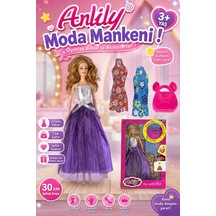 Anlily Moda Mankeni Oyuncak Bebek 30 Cm - 3 Farklı Elbise Ve Çanta Aksesuarlı Eklemli Bebek