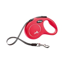 Flexi New Classic 5m Şerit S Kırmızı Otomatik Tasma Kırmızı