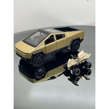 Tesla Cyber Truck 1:32 Ölçek Metal Çek Bırak 12 Cm Oyuncak Araba - Sarı