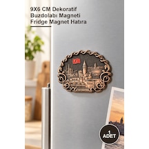 1 Adet İstanbul Yöresel Metal Magnet 9x6 Cm Dekoratif Buzdolabı Magneti Fridge Magnet Hatıra