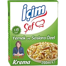 İçim Şef %18 Krema 200 Ml X12 Paket Yemek Ve Tatlılar İçin Kıvamlı Lezzet