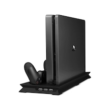 Ps4 Slim Multi Fonksiyonel Fanlı Ve Gamepad Şarjlı Stand Siyah