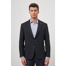 İmza Koyu Lacivert Baskılı Gabardin Mono Yaka Tam Astar Çift Yırtmaç 2 Düğme 4 Drop Comfort Fit Classic Ceket 1002245157 Koyu Lacivert