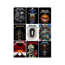 Metallica 1 No Desenli Tasarım Mini 9' Lu Fotokart Seti