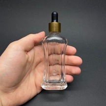 50 Ml Milano Model Cam Damlalıklı Şişe , Gold Metal Kapaklı , 50 Cc Cam Damlalıklı Milano Şişe X 6 Adet