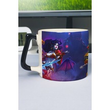 Dota 2 Baskılı Seramik Lüks Kupa 1 Adet Özel Siyah Kulp Dalga Kulp V1d Çok Renkli