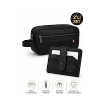 Newish Polo Erkek Kartlık Cüzdan Ve Portföy Clutch Günlük El Çantası - New174 Siyah - Beyaz