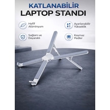 Katlanabilir Alüminyum Laptop Ve Tablet Standı Ayarlanabilir Kaymaz Taşınabilir Ergonomik Tutucu