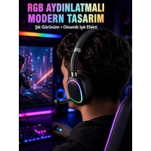 Rgb Işıklı Bluetooth Mikrofonlu Kulaklık Uzun Süreli Kullanım Type-c Şarjlı Uczzmax17-4