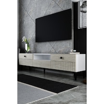 180dhdtsç7bt İlay Lazer Desenli Tv Sehpası Beyaz-traverten