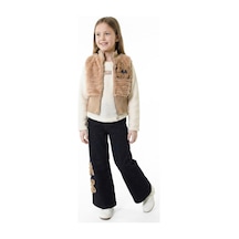 Xo Kids Kız Çocuk Folarlı 3lu Alt Üst Takım 7-14 Yaş 3907-4907 Bej