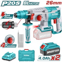 Total TRHLI202289 P20S 20V 4 Ah Çift Akülü Kömürsüz Motor Kırıcı Delici