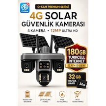 O-kam Ok335set2 12mp 4 Kameralı 4g Çift Solar Panel Gece Görüş 180gb 12ayx15gb Turkcell +32gb Hafıza