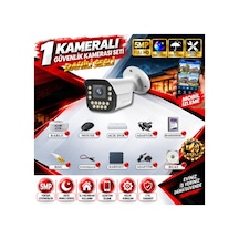 1 Kameralı Sesli Güvenlik Kamerası Seti 5mp Yapay Zeka Gece Renkli Görüş 21 Warm Led Ultra Hd 915ws