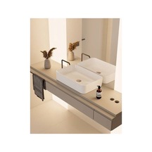 60x38 Cm Turkuaz Seramik Lavabo, Şık Ve Kullanışlı 508 Yeşil