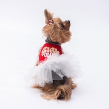 Kırmızı Girl Power Kedi Köpek Elbisesi - Kedi Köpek Kıyafeti
