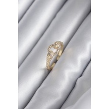 Ezoconcept Pirinç Gold Renk Zirkon Taşlı Yılan Model Kadın Yüzük