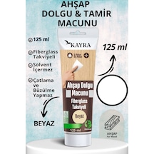 Beyaz Renk Ahşap Tamir Macunu 125 Ml Mobilya Masa Dolap Sehpa Çizik Çatlak Giderici Parke Çatlak Dolgusu Parke Çizik Tamiri Lamine Parke Ve Ahşap Yüzeyler İçin Onarıcı Macun Tahta Tamirat Macunu Beyaz