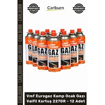 Özel Üretim Dayanıklı Portatif Tüp Seti Vmf Eurogaz Kamp Ocak Gazı Valfli Kartuş 227gr 12 Adet Çok Renkli