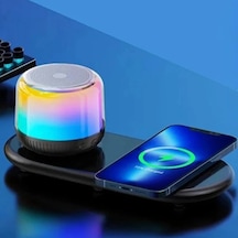 Kablosuz Şarj Standlı Bluetooth Hoparlör Renkli