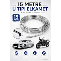 15 Metre U Tipi Elkamet Esnek Krom Kaplama Şeridi Araba Ve Motor Uyumlu